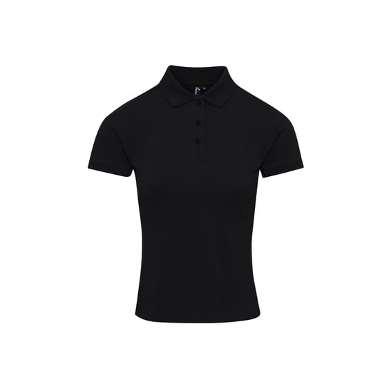Premier Womens/Ladies Coolchecker Plus Piqu Polo With CoolPlus (Black) - Image 1