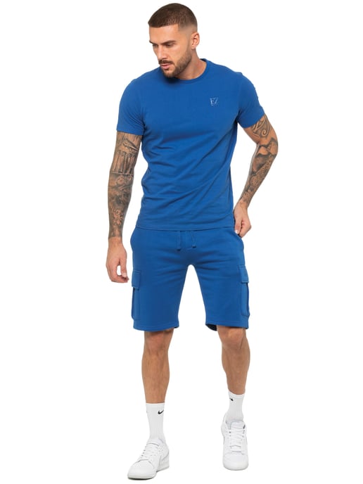 Enzo | Conjunto de chándal con camiseta y pantalón corto para hombre - Azul - Image 2