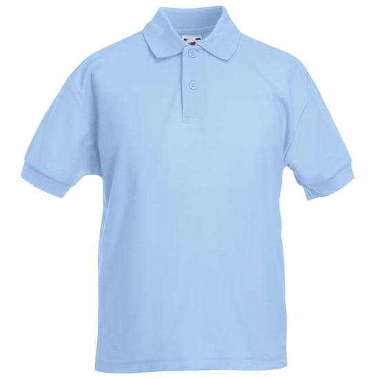 Fruit of the Loom Childrens/Kids Pique Short-Sleeved Polo Shirt (Sky Blue) - Image 1