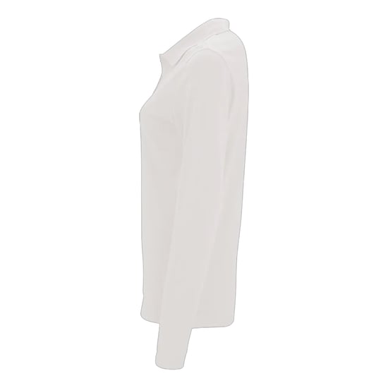SOLS Womens/Ladies Perfect Pique Long-Sleeved Polo Shirt (White) - Image 3