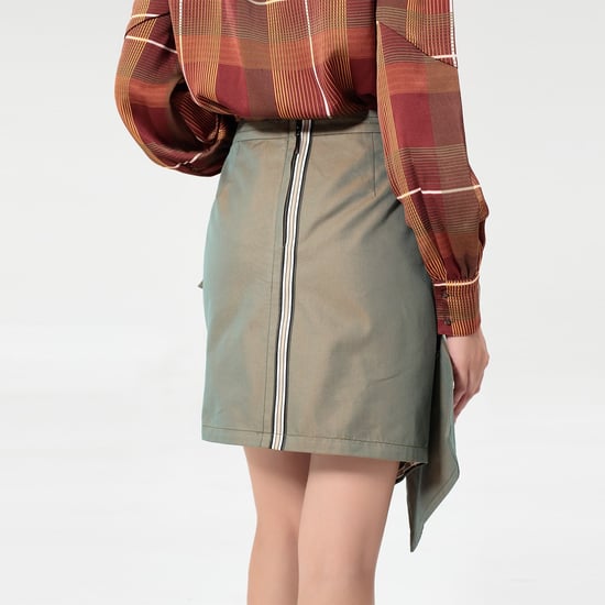 Straight skirt with detachable front panel - Image 2