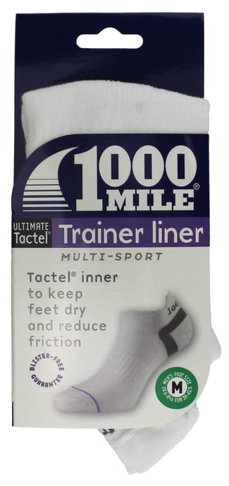 1000 Mile - Calcetines de entrenamiento para hombre Ultimate Low Cut Double Layer Moisture Wicking Trainer Socks - Blanco - Image 2