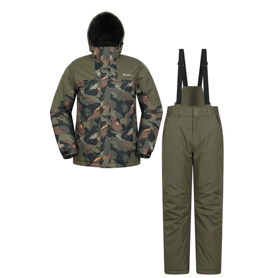 Mountain Warehouse Mens Camo Ski Jacket & Trousers (Green) - Image 1