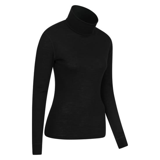 Mountain Warehouse Womens/Ladies Merino Wool Roll Neck Base Layer Top (Black) - Image 2