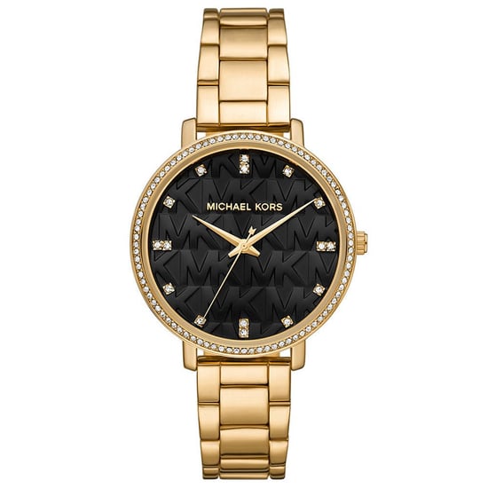 Michael Kors MK4593 Pyper Black MK Patterned Ladies Watch - Image 1