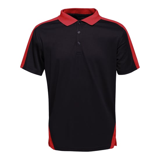 Regatta Contrast Coolweave Pique Polo Shirt (Black/Classic Red)