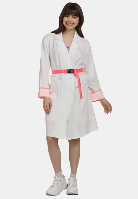 Mymo Coat women white neon pink - Image 2