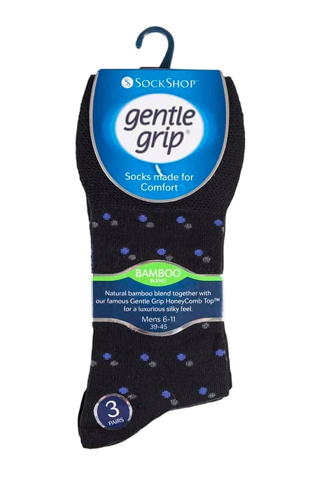 Tienda de Calcetines Gentle Grip - 6 Pares de Calcetines de Bambú No Elásticos para Hombre - SOMRM03 - Image 2