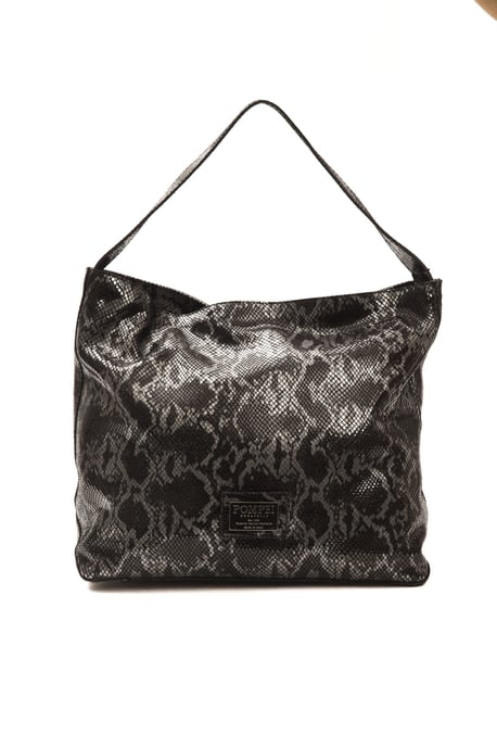 Bolso de Hombro de Cuero Gris para Mujer Pompei Donatella - Image 1