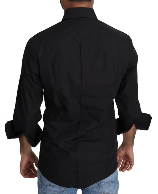 Camisa Formal de Algodón Negra Dolce & Gabbana para Hombre - Image 3