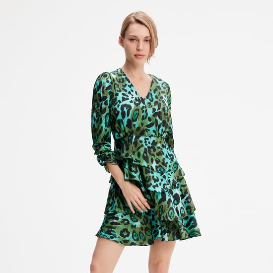 Short leopard print dress - Image 1