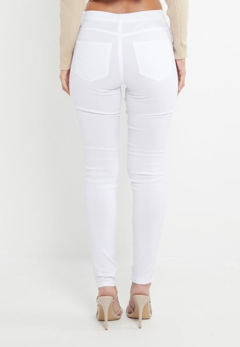 MYT Chinos ajustados y superelásticos para mujer, color blanco - Image 2