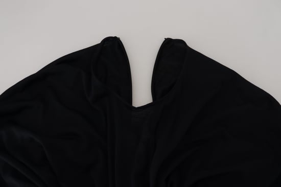 Vestido Midi Ajustado Negro de Lana con Capa para Mujer de Dolce & Gabbana - Image 5