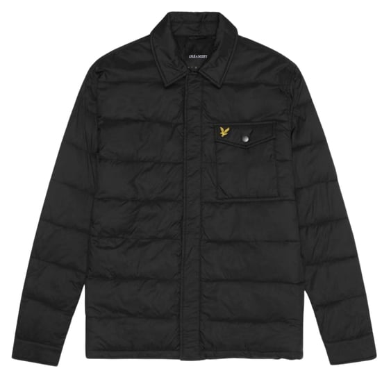 Chaqueta con cuello acolchado en negro azabache con la marca Lyle & Scott - Image 1