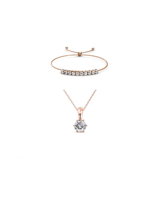 Juego de piedras natales Crystal Mia - Oro rosa y cristal - Image 1