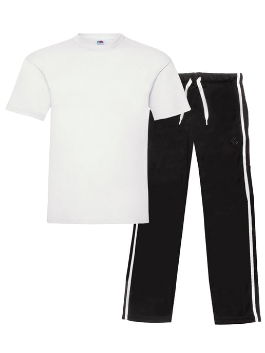 Enzo | Conjunto de camiseta y pantalón para hombre - Blanco/Negro - Image 1