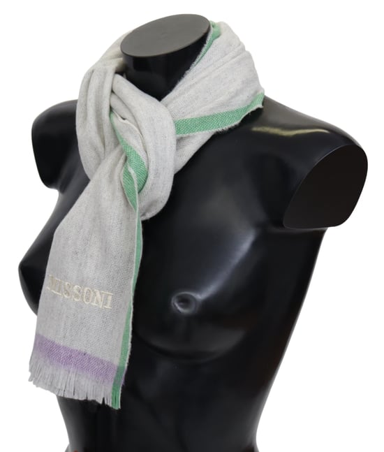 Bufanda Unisex en Cashmere 100% Beige de Missoni para Hombre - Image 2