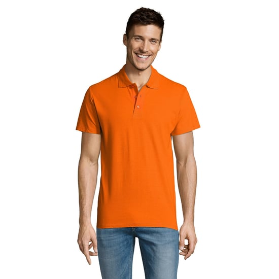 SOLS Mens Summer II Pique Short Sleeve Polo Shirt (Orange) - Image 4
