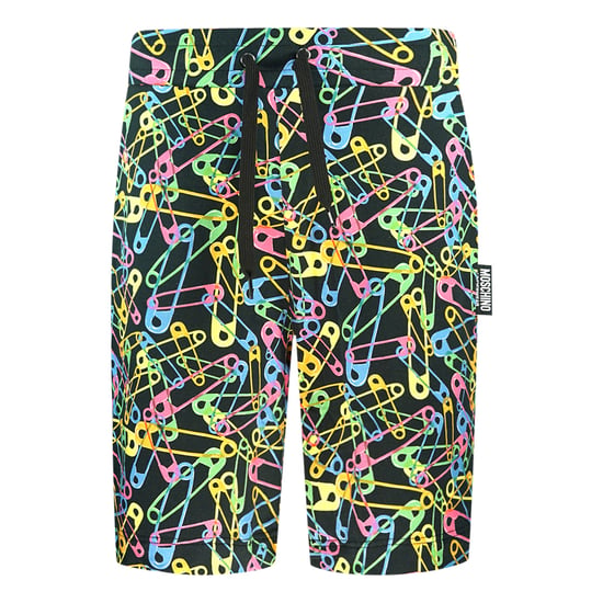 Moschino pantalones cortos negros con diseño de pin multicolor - Image 1