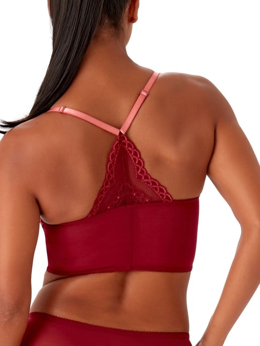 Superboost Lace Deep V Bralet - Cranberry/Raspberry Sorbet
