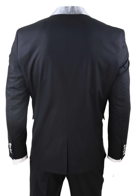 Traje de boda a medida negro de 4 piezas para hombre - Image 6