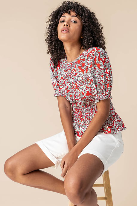 Turned Hem Denim Stretch Shorts