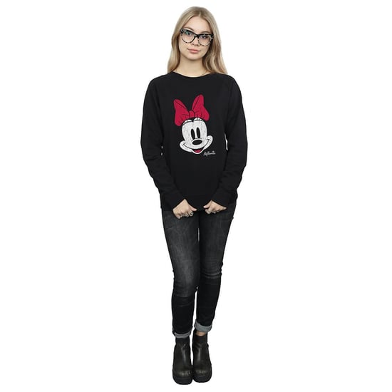 Disney Womens/Ladies Minnie Mouse Face Sweatshirt (Black) - Image 4