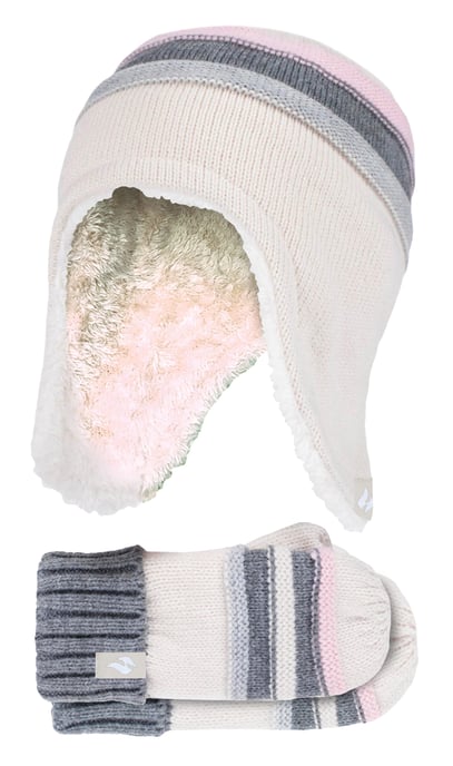 Heat Holders - Set de gorro y manoplas de invierno para niña - Buttercream - Image 1