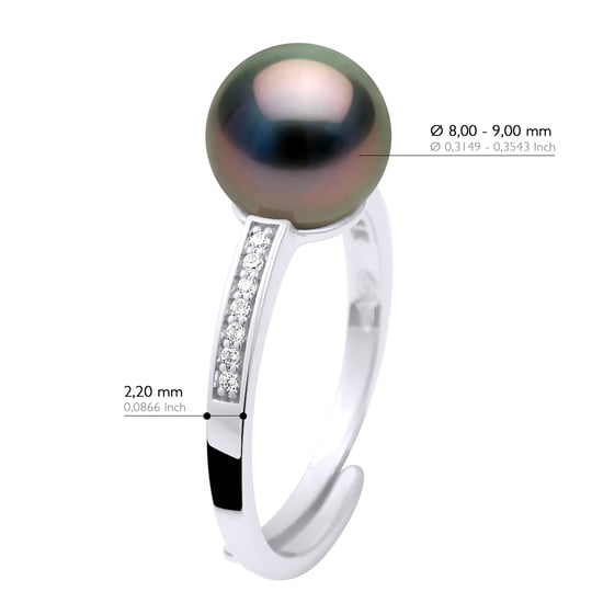 Ring Jewelry - Real Cultured Tahiti Pearl Round 8-9 mm - Image 2