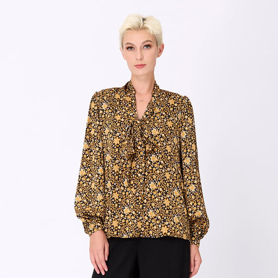 Ascot-tie blouse and Art-Deco print - Image 2