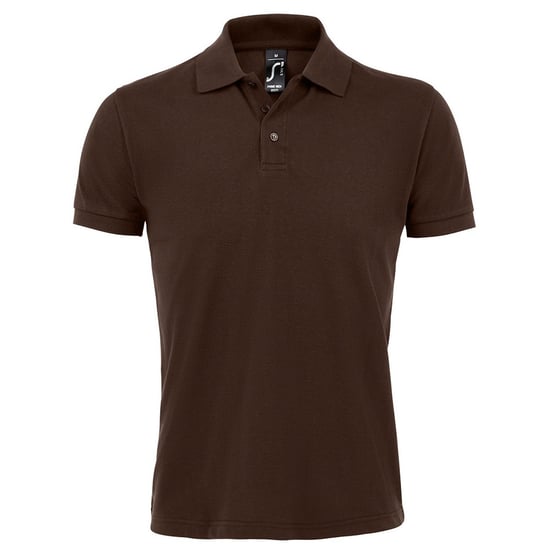 SOLs Mens Prime Pique Plain Short Sleeve Polo Shirt (Chocolate) - Image 1