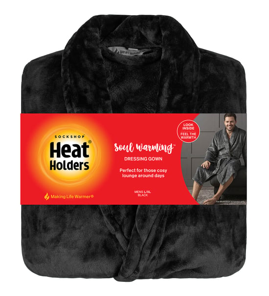 Heat Holders - Suave y cálida bata para hombre - Negro - Image 2