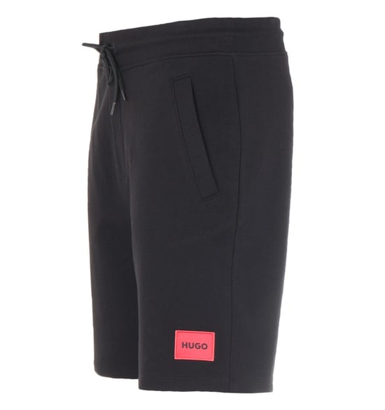 HUGO Logo Patch Sustainable Sweat Shorts - Black - Image 2