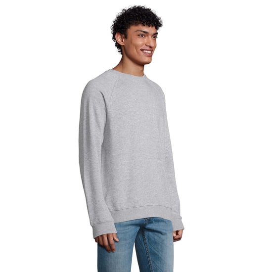 SOLS Unisex Adult Space Organic Raglan Sweatshirt (Grey Marl) - Image 5