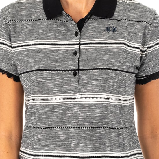 Women's short-sleeved polo shirt with lapel collar LWP005