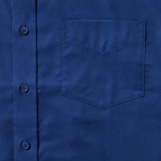 Russell Collection Mens Long Sleeve Easy Care Oxford Shirt (Bright Royal) - Image 5