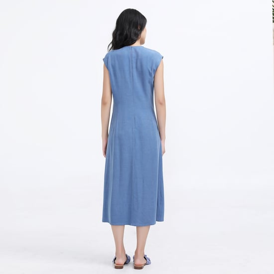 Side tie minimalist midi dress - Image 4