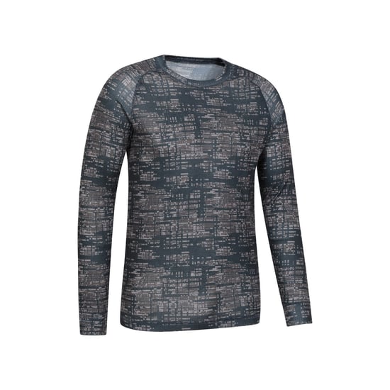 Mountain Warehouse Mens Talus Printed Long-Sleeved Thermal Top (Black)