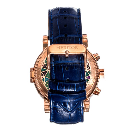 Heritor Automatic Legacy Leather-Band Watch w/Day/Date