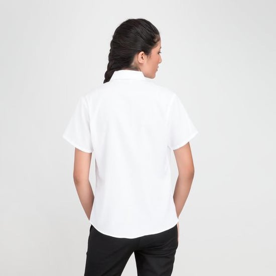 Russell Collection Ladies/Womens Short Sleeve Ultimate Non-Iron Shirt (White) - Image 2