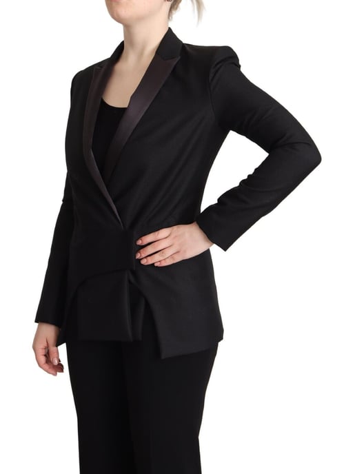 Chaqueta de mujer de doble botonadura negra de manga larga de Costume National - Image 2