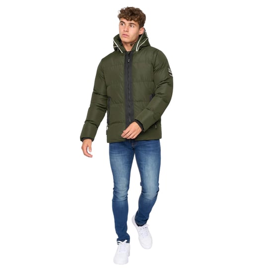 Crosshatch Mens Sandbox Hooded Jacket (Olive) - Image 3