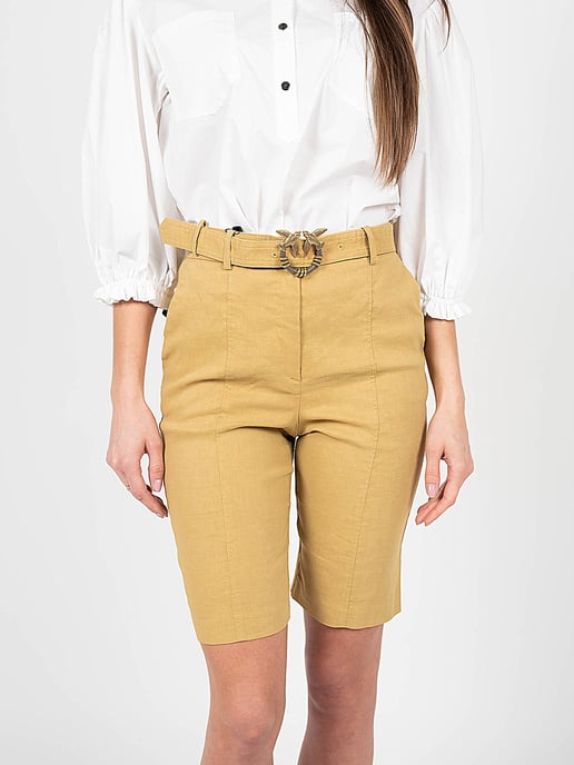 Pinko Shorts Bellona Mujer Beige - Image 5