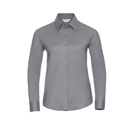Russell Womens/Ladies Oxford Easy-Care Long-Sleeved Shirt (Silver) - Image 1