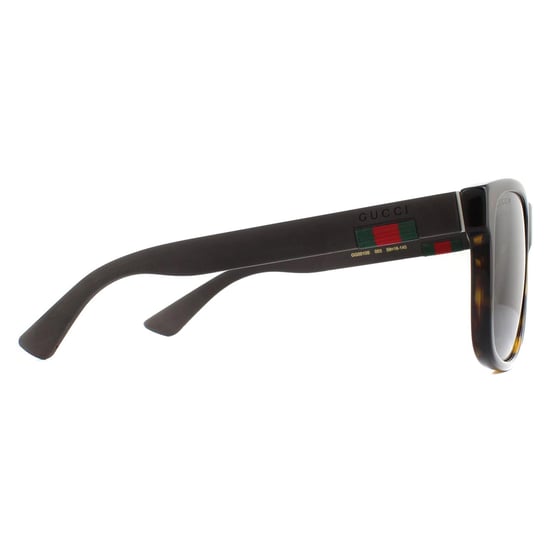 Gucci Rectangle Mens Havana and Grey Grey Polarized Sunglasses