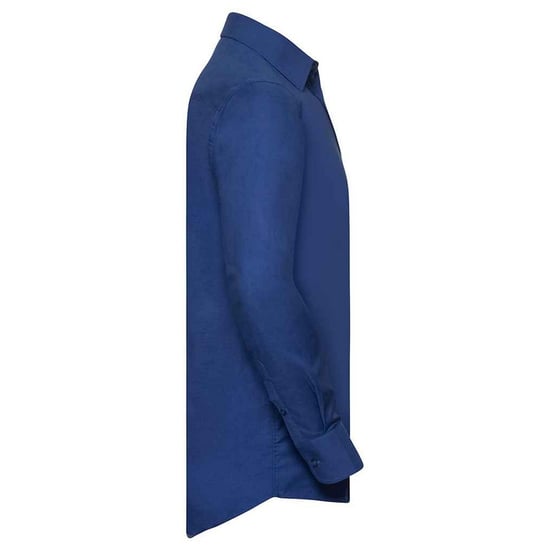 Russell Collection Mens Classic Oxford Long-Sleeved Shirt (Bright Royal) - Image 3