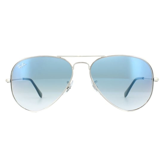 Gafas de sol Ray-Ban Aviator para hombre en azul claro con gradiente plateado - Image 1