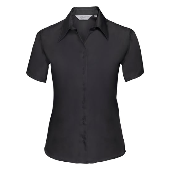 Russell Collection Ladies/Womens Short Sleeve Ultimate Non-Iron Shirt (Black) - Image 1