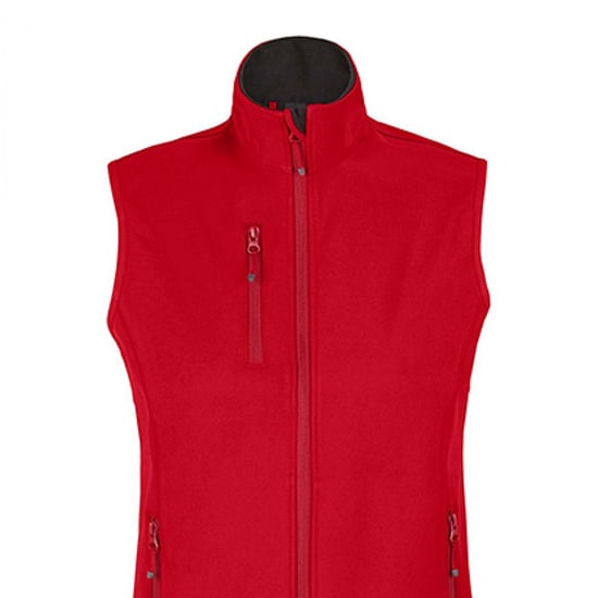 SOLS Womens/Ladies Falcon Softshell Zipped Body Warmer (Pepper Red) - Image 2