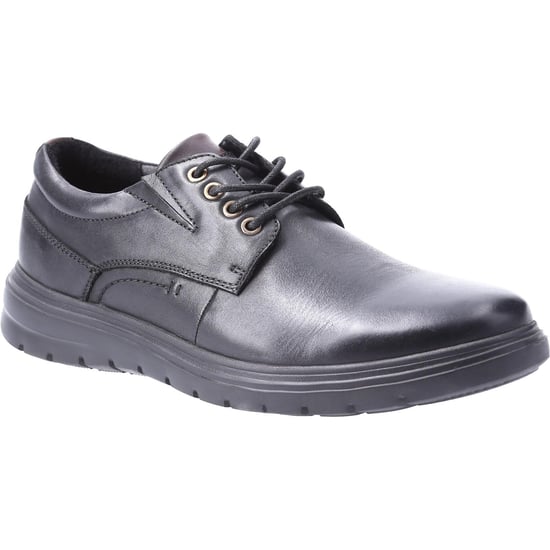 Hush Puppies Mens Triton Leather Casual Shoes (Black) - Image 1